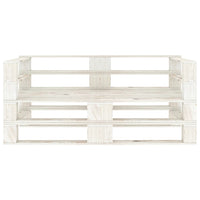 Thumbnail for Garten-Palettensofa 2-Sitzer Weiß Holz