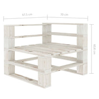 Thumbnail for Garten-Palettensofa 2-Sitzer Weiß Holz