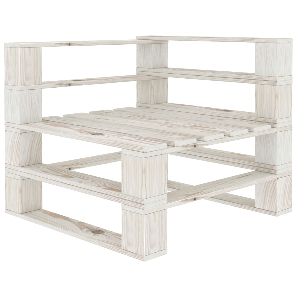Garten-Palettensofa 4-Sitzer Weiß Holz