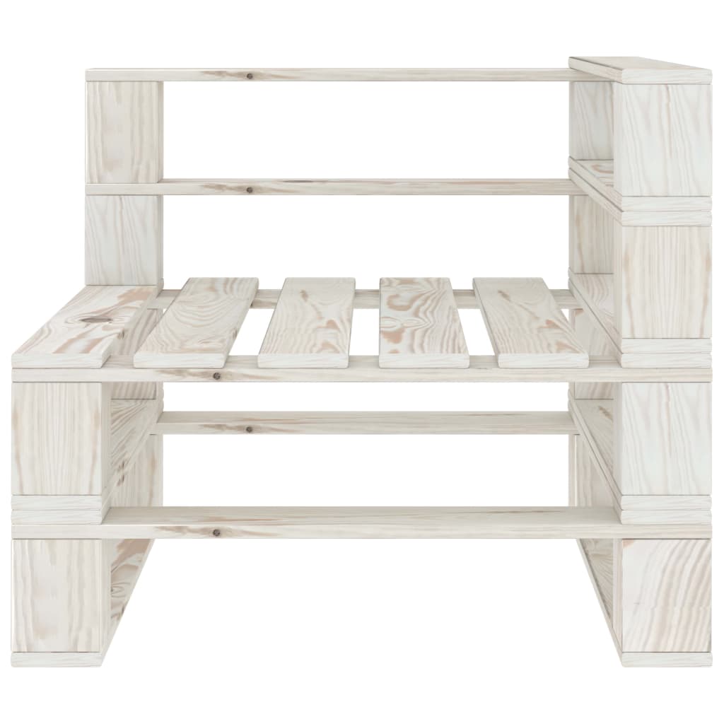 Garten-Palettensofa 4-Sitzer Weiß Holz