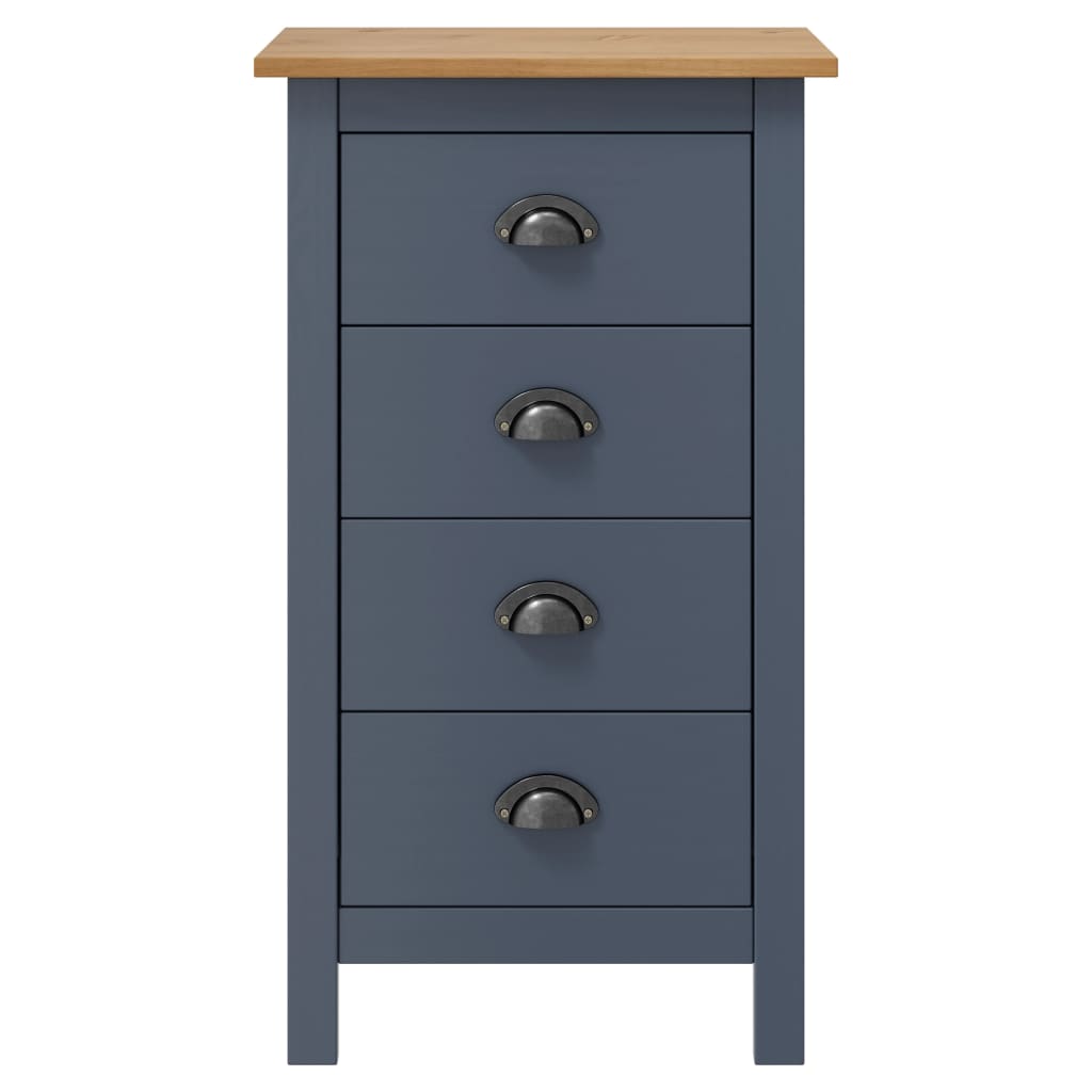 Sideboard Hill Grau 46x35x80 cm Massivholz Kiefer