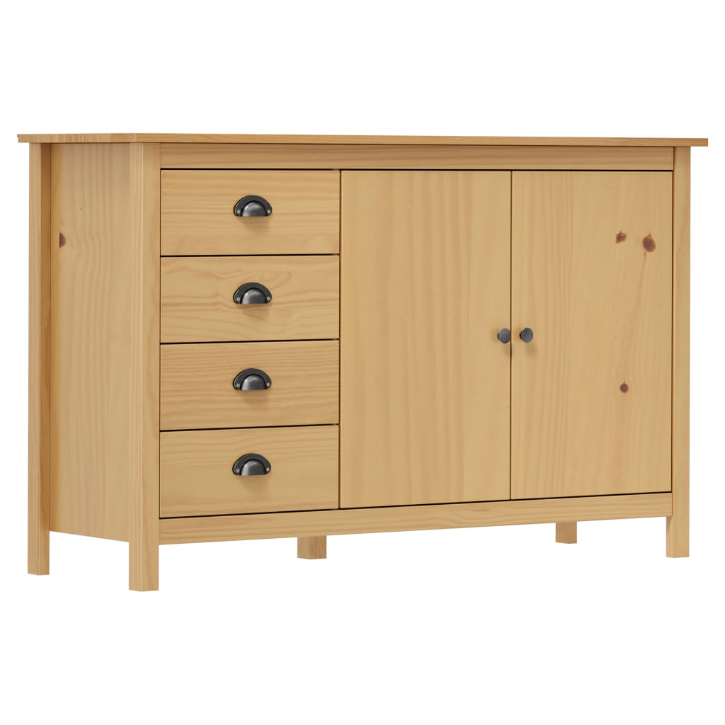 Sideboard Hill Honigbraun 130x40x80 cm Massivholz Kiefer