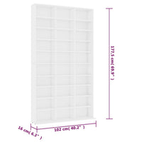 Thumbnail for CD-Schrank Weiß 102x16x177,5 cm Holzwerkstoff