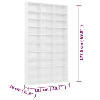Thumbnail for CD-Schrank Hochglanz-Weiß 102x16x177,5 cm Holzwerkstoff