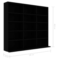 Thumbnail for CD-Regal Schwarz 102x23x89,5 cm Holzwerkstoff