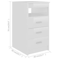 Thumbnail for Sideboard Schubladen Hochglanz-Weiß 40x50x76 cm Holzwerkstoff