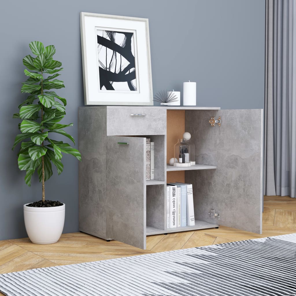 Sideboard Betongrau 80x36x75 cm Holzwerkstoff