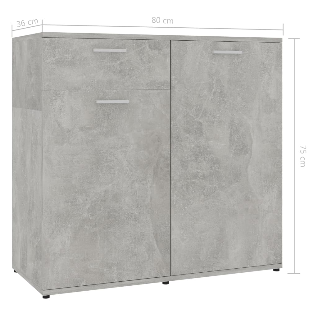 Sideboard Betongrau 80x36x75 cm Holzwerkstoff