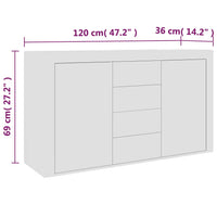 Thumbnail for Sideboard Weiß 120×36×69 cm Holzwerkstoff