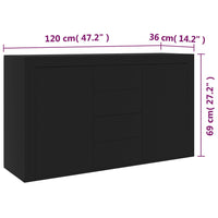 Thumbnail for Sideboard Schwarz 120x36x69 cm Holzwerkstoff