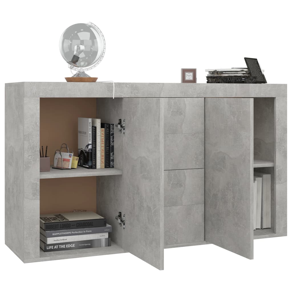 Sideboard Betongrau 120x36x69 cm Holzwerkstoff