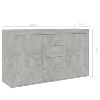 Thumbnail for Sideboard Betongrau 120x36x69 cm Holzwerkstoff