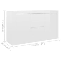 Thumbnail for Sideboard Hochglanz-Weiß 120x36x69 cm Holzwerkstoff