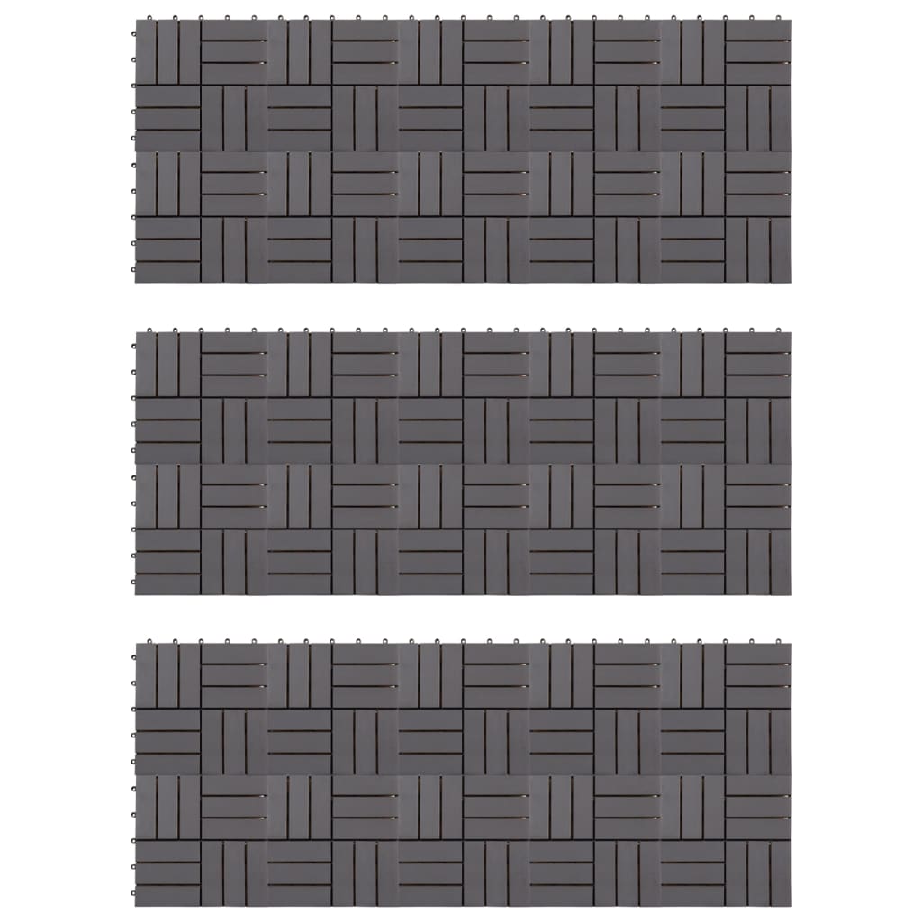 Terrassenfliesen 30 Stk. Grau 30 x 30 cm Massivholz Akazie