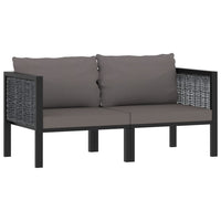 Thumbnail for 2-Sitzer-Sofa mit Auflage Anthrazit Poly Rattan