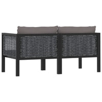 Thumbnail for 2-Sitzer-Sofa mit Auflage Anthrazit Poly Rattan