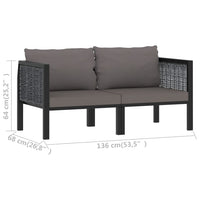 Thumbnail for 2-Sitzer-Sofa mit Auflage Anthrazit Poly Rattan