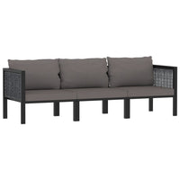 Thumbnail for 3-Sitzer-Sofa mit Auflage Anthrazit Poly Rattan