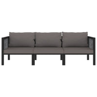 Thumbnail for 3-Sitzer-Sofa mit Auflage Anthrazit Poly Rattan