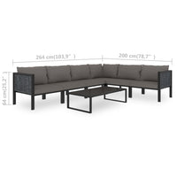 Thumbnail for 7-tlg. Garten-Lounge-Set mit Auflagen Poly Rattan Anthrazit