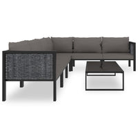 Thumbnail for 7-tlg. Garten-Lounge-Set mit Auflagen Poly Rattan Anthrazit