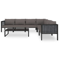 Thumbnail for 7-tlg. Garten-Lounge-Set mit Auflagen Poly Rattan Anthrazit