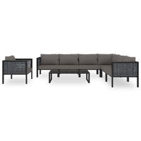 Thumbnail for 8-tlg. Garten-Lounge-Set mit Auflagen Poly Rattan Anthrazit