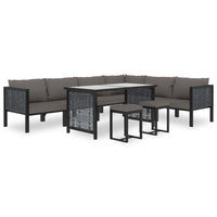 Thumbnail for 9-tlg. Garten-Lounge-Set mit Auflagen Poly Rattan Anthrazit