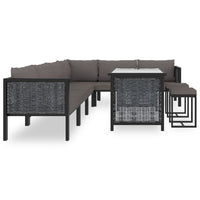 Thumbnail for 9-tlg. Garten-Lounge-Set mit Auflagen Poly Rattan Anthrazit