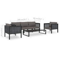 Thumbnail for 6-tlg. Garten-Lounge-Set mit Auflagen Poly Rattan Anthrazit