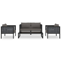 Thumbnail for 5-tlg. Garten-Lounge-Set mit Auflagen Poly Rattan Anthrazit