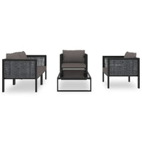 Thumbnail for 5-tlg. Garten-Lounge-Set mit Auflagen Poly Rattan Anthrazit