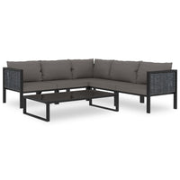 Thumbnail for 6-tlg. Garten-Lounge-Set mit Auflagen Poly Rattan Anthrazit