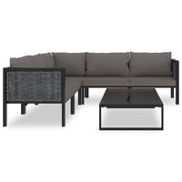Thumbnail for 6-tlg. Garten-Lounge-Set mit Auflagen Poly Rattan Anthrazit