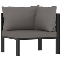 Thumbnail for 6-tlg. Garten-Lounge-Set mit Auflagen Poly Rattan Anthrazit