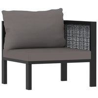 Thumbnail for 6-tlg. Garten-Lounge-Set mit Auflagen Poly Rattan Anthrazit