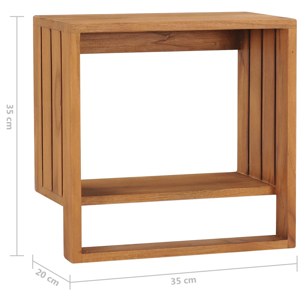 Handtuchregal zur Wandmontage 35×20×35 cm Teak Massivholz