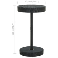 Thumbnail for Gartentisch Schwarz 60,5x106 cm Poly Rattan