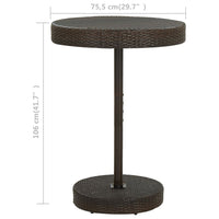 Thumbnail for Gartentisch Braun 75,5x106 cm Poly Rattan