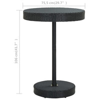 Thumbnail for Gartentisch Schwarz 75,5x106 cm Poly Rattan