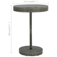 Thumbnail for Gartentisch Grau 75,5x106 cm Poly Rattan