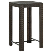 Thumbnail for Garten-Bartisch Braun 60,5x60,5x110,5 cm Poly Rattan