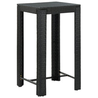 Thumbnail for Garten-Bartisch Schwarz 60,5x60,5x110,5 cm Poly Rattan