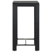 Thumbnail for Garten-Bartisch Schwarz 60,5x60,5x110,5 cm Poly Rattan