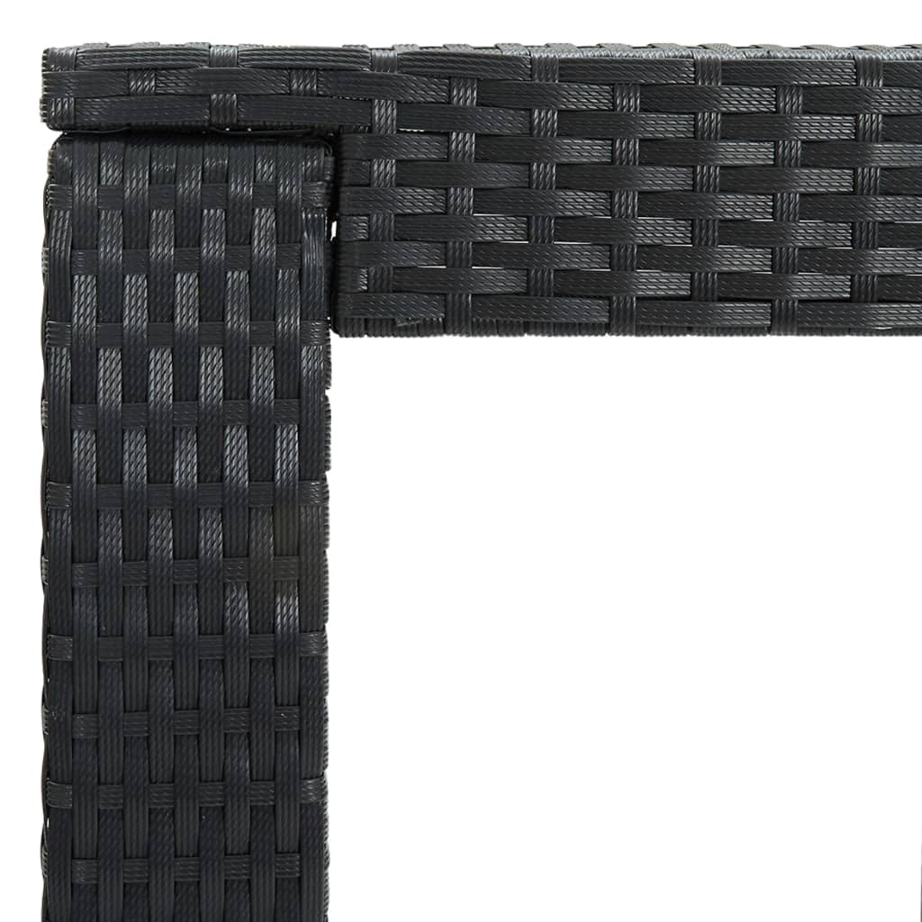 Garten-Bartisch Schwarz 60,5x60,5x110,5 cm Poly Rattan