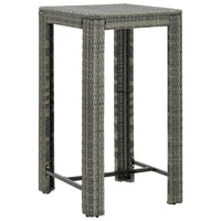 Thumbnail for Garten-Bartisch Grau 60,5x60,5x110,5 cm Poly Rattan