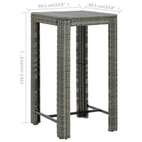 Thumbnail for Garten-Bartisch Grau 60,5x60,5x110,5 cm Poly Rattan
