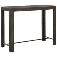 Thumbnail for Garten-Bartisch Braun 140,5x60,5x110,5 cm Poly Rattan