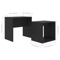 Thumbnail for Couchtisch-Set Schwarz 48x30x45 cm Holzwerkstoff