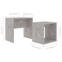 Thumbnail for Couchtisch-Set Betongrau 48x30x45 cm Holzwerkstoff